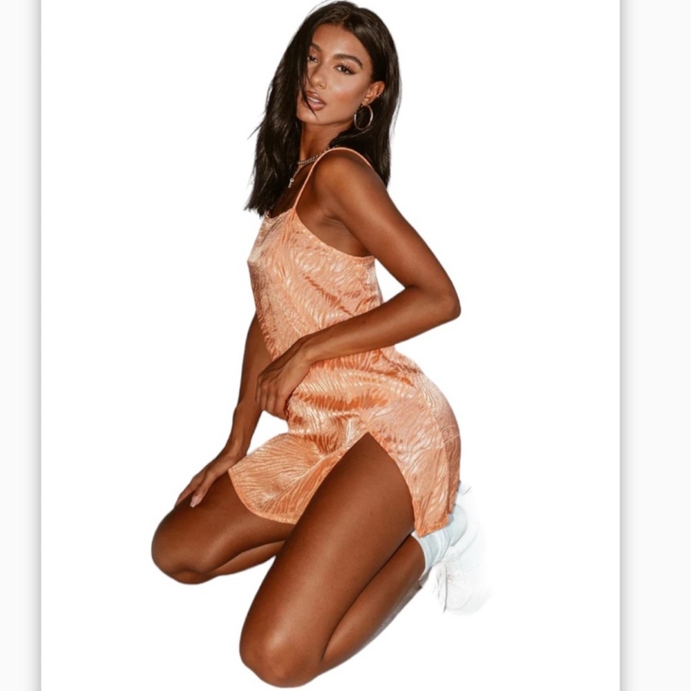 Motel datista dress satin zebra cantaloupe